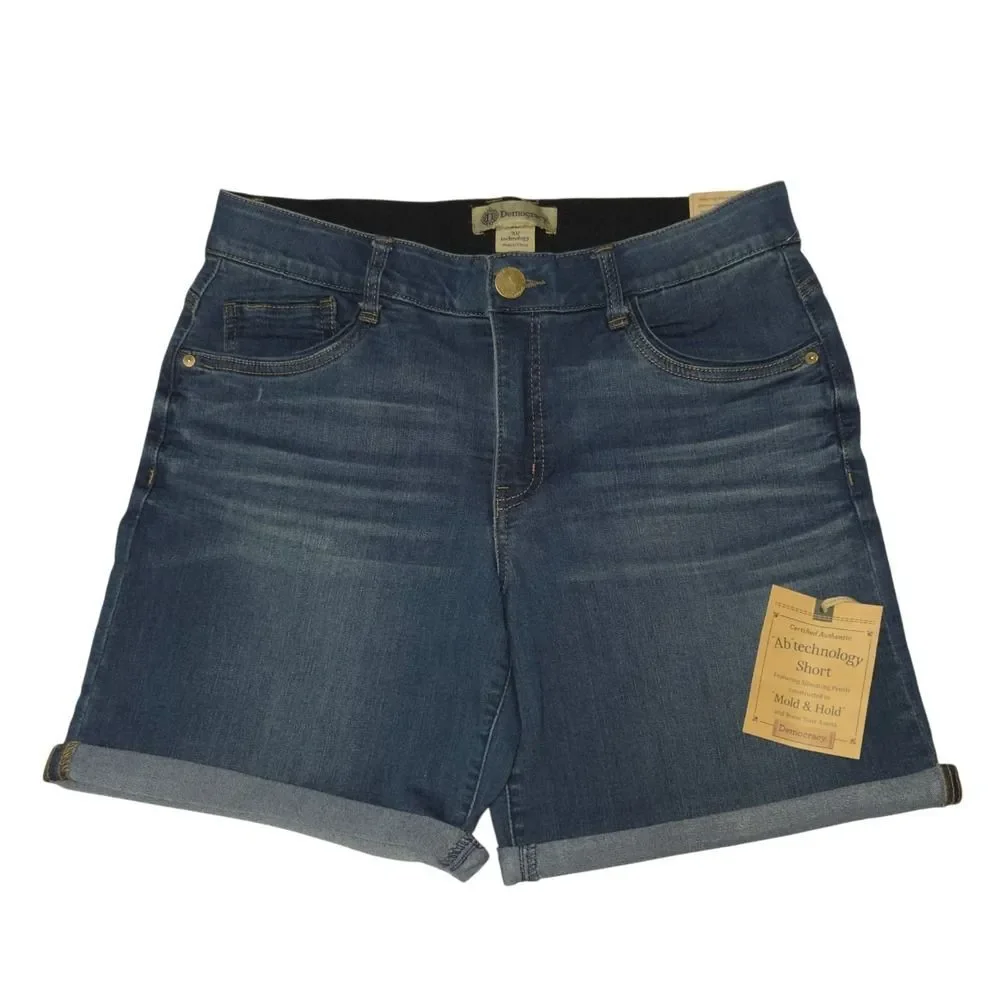 Democracy Destructed Denim Rolled Cuff Shorts Size 16 Blue Booty Lift Mold Hold